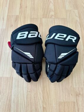 Bauer Black and Red Youth Hockey Gloves